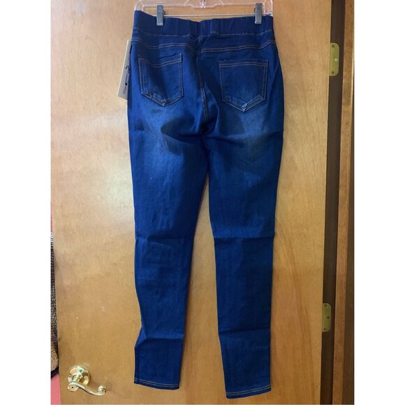 Dark Blue Distressed Medium Stretch Jeans #fashion - Picture 3 of 4
